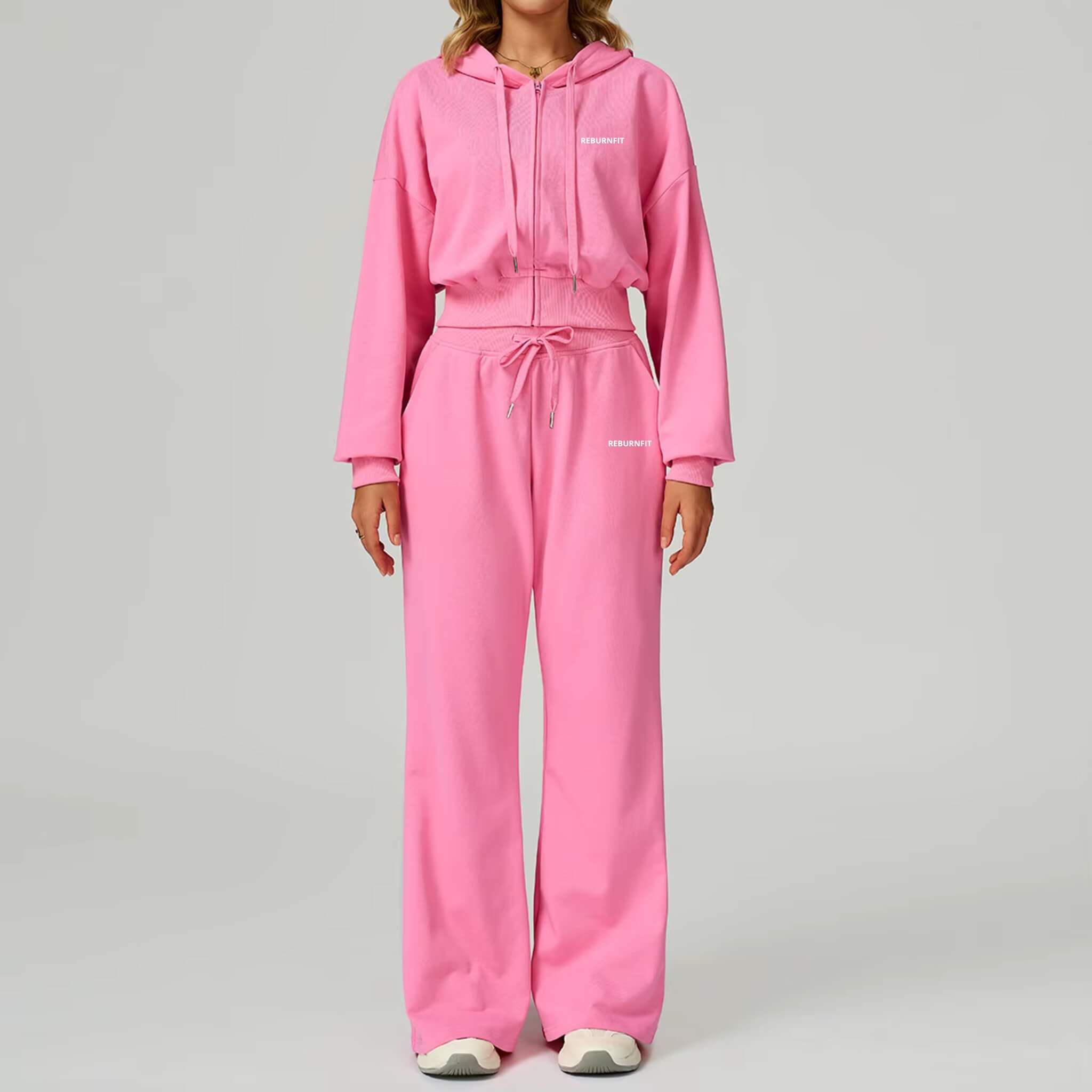 Zip-Through Loose Hoodie & Trouser Set