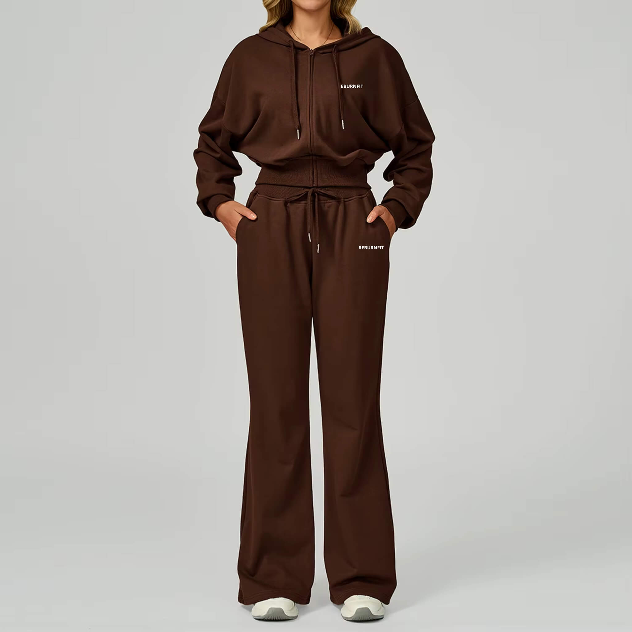 Zip-Through Loose Hoodie & Trouser Set