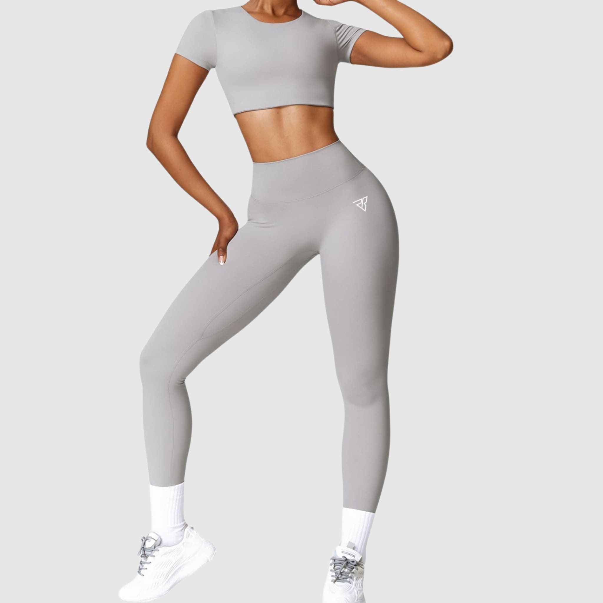Crop tee & stretchy leggings set