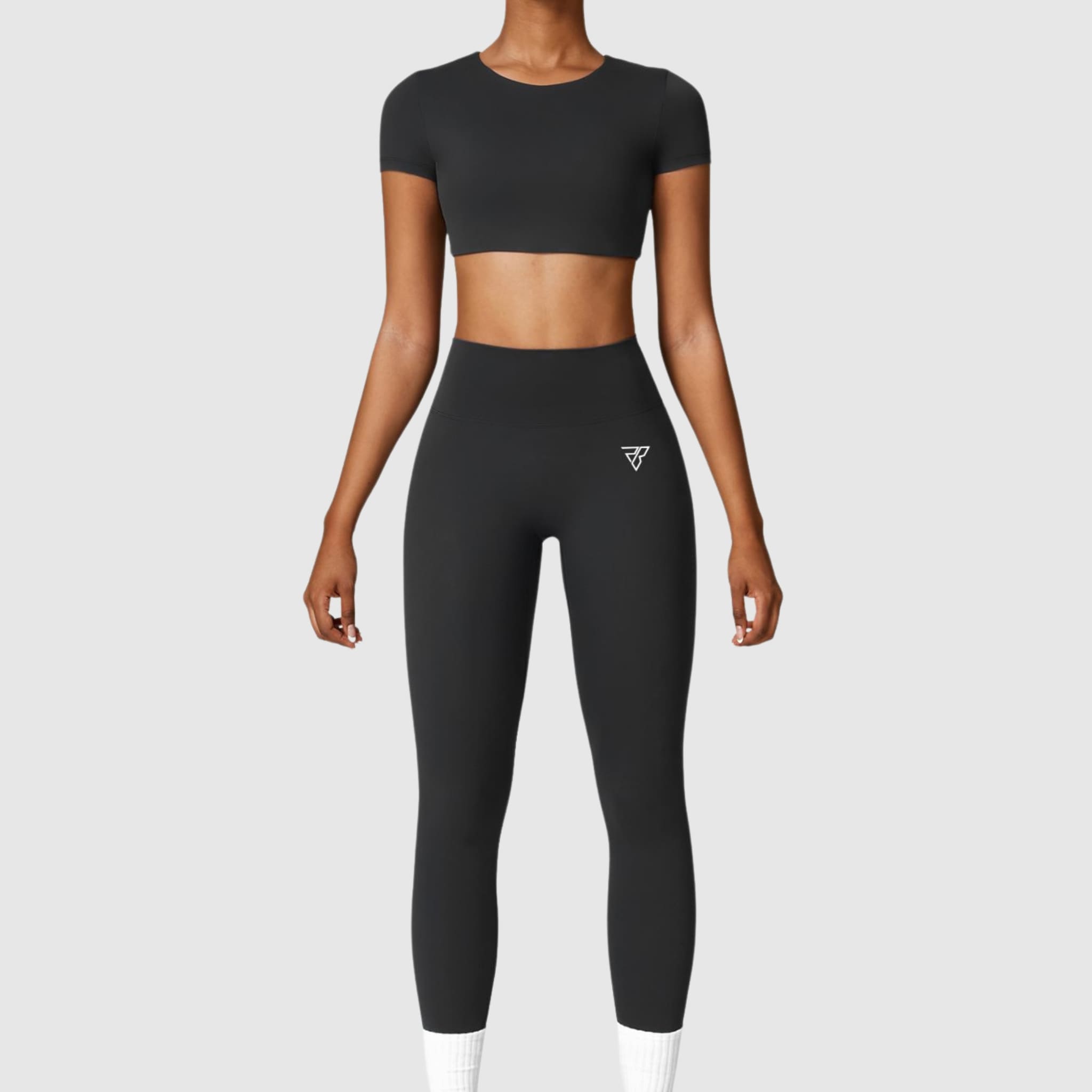Crop tee & stretchy leggings set