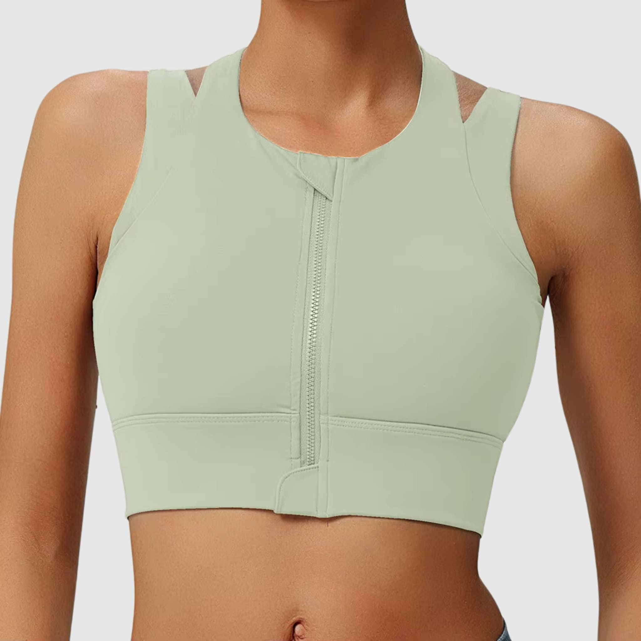 Zip-Front Racerback Sports Bra