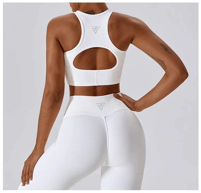 Push Up Sport Bra & V Waist Flared Bottoms Pants