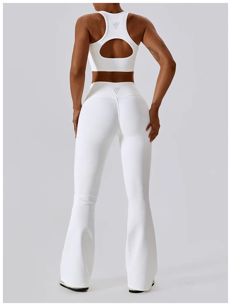 Push Up Sport Bra & V Waist Flared Bottoms Pants