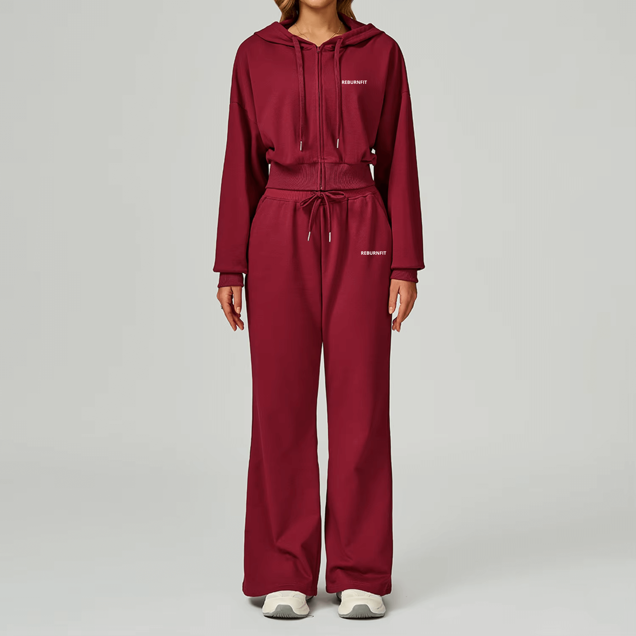 Zip-Through Loose Hoodie & Trouser Set